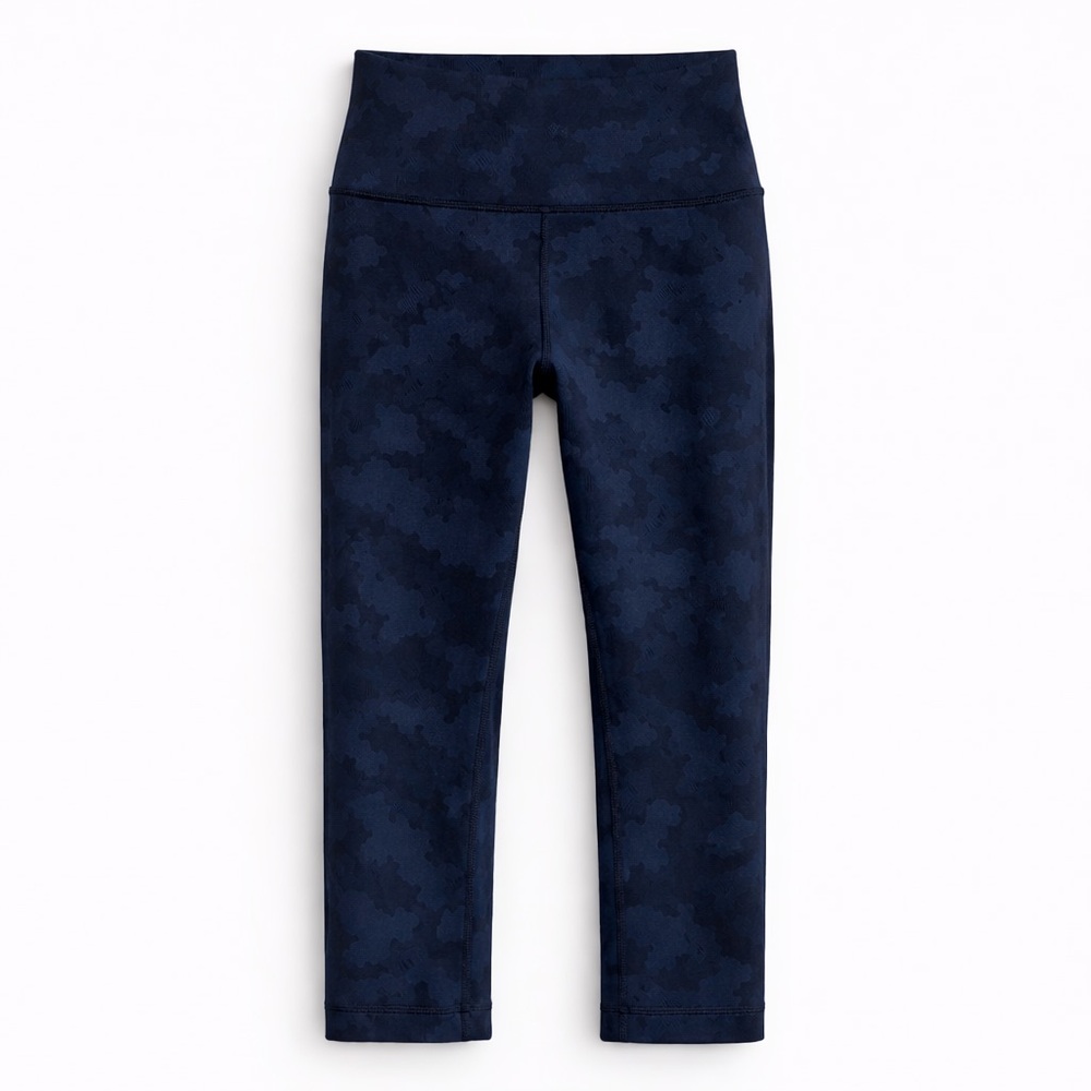 Lululemon Wonder Under Crop High Rise Camouflaged Midnight Navy size 4
